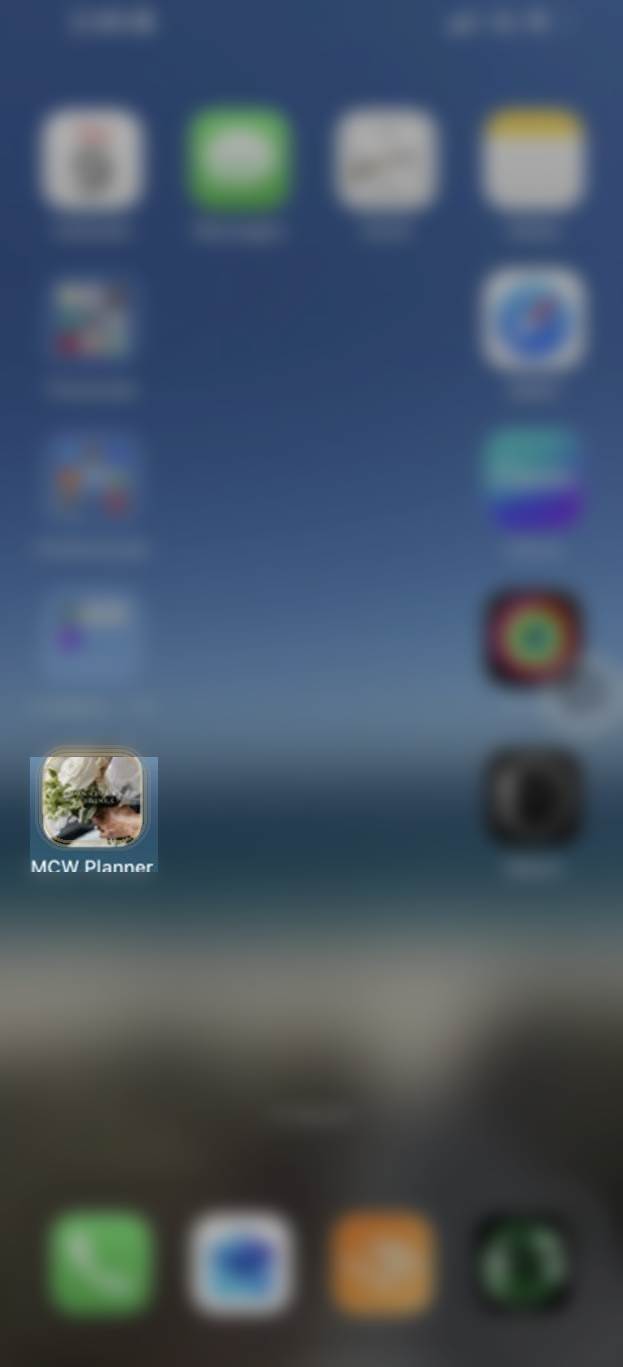 Home screen with Mon Coeur app
