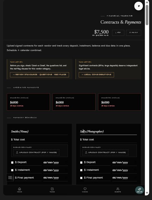 Contracts and payments page